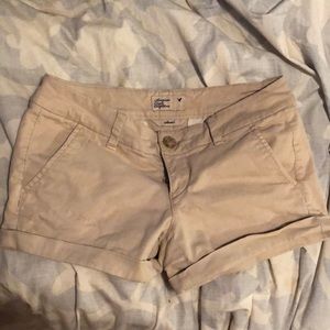 American Eagle Khaki Stretch Shorts